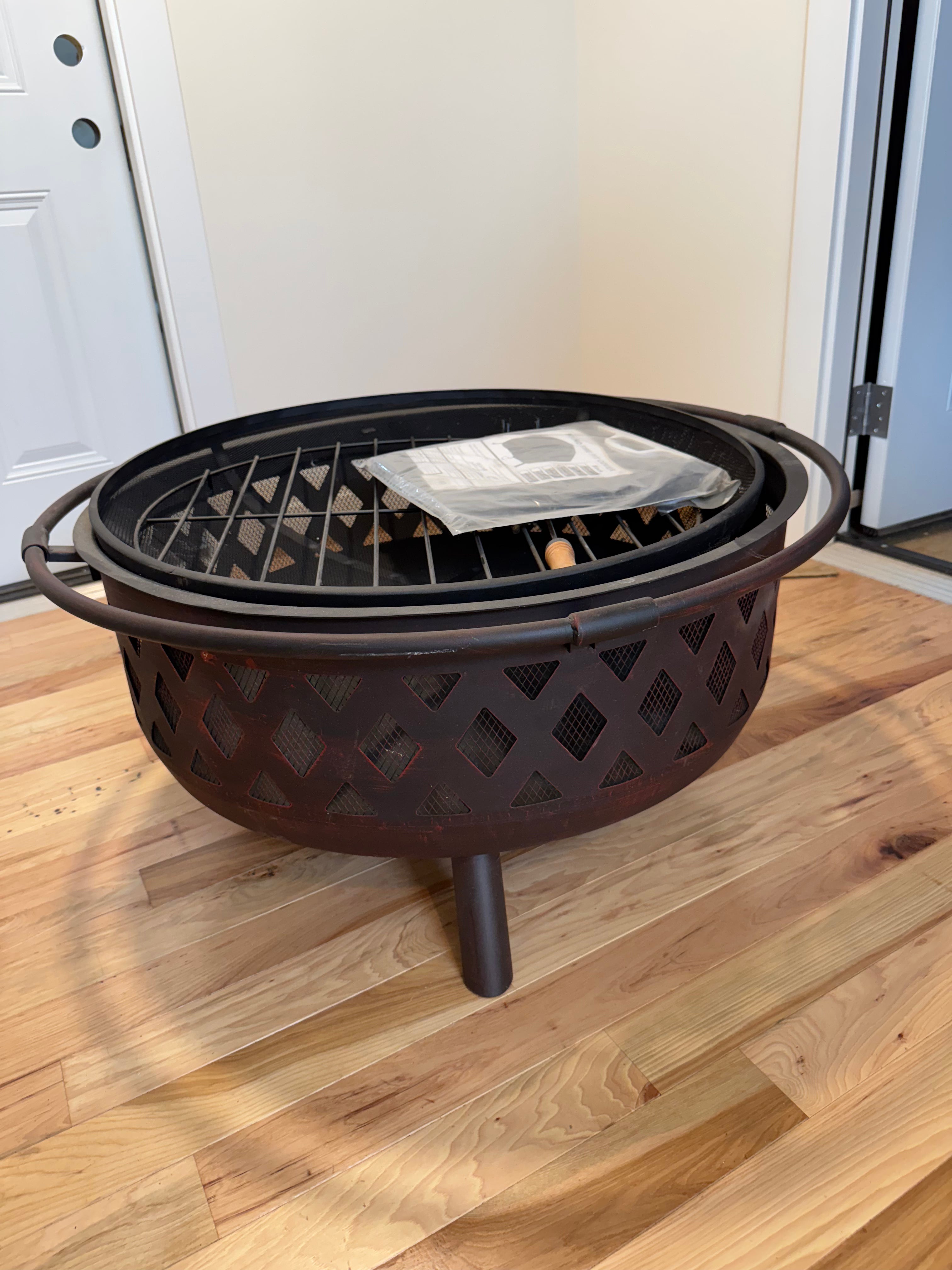 Heavy-Duty Fire Pit with Grill (In-Store Pickup Only)